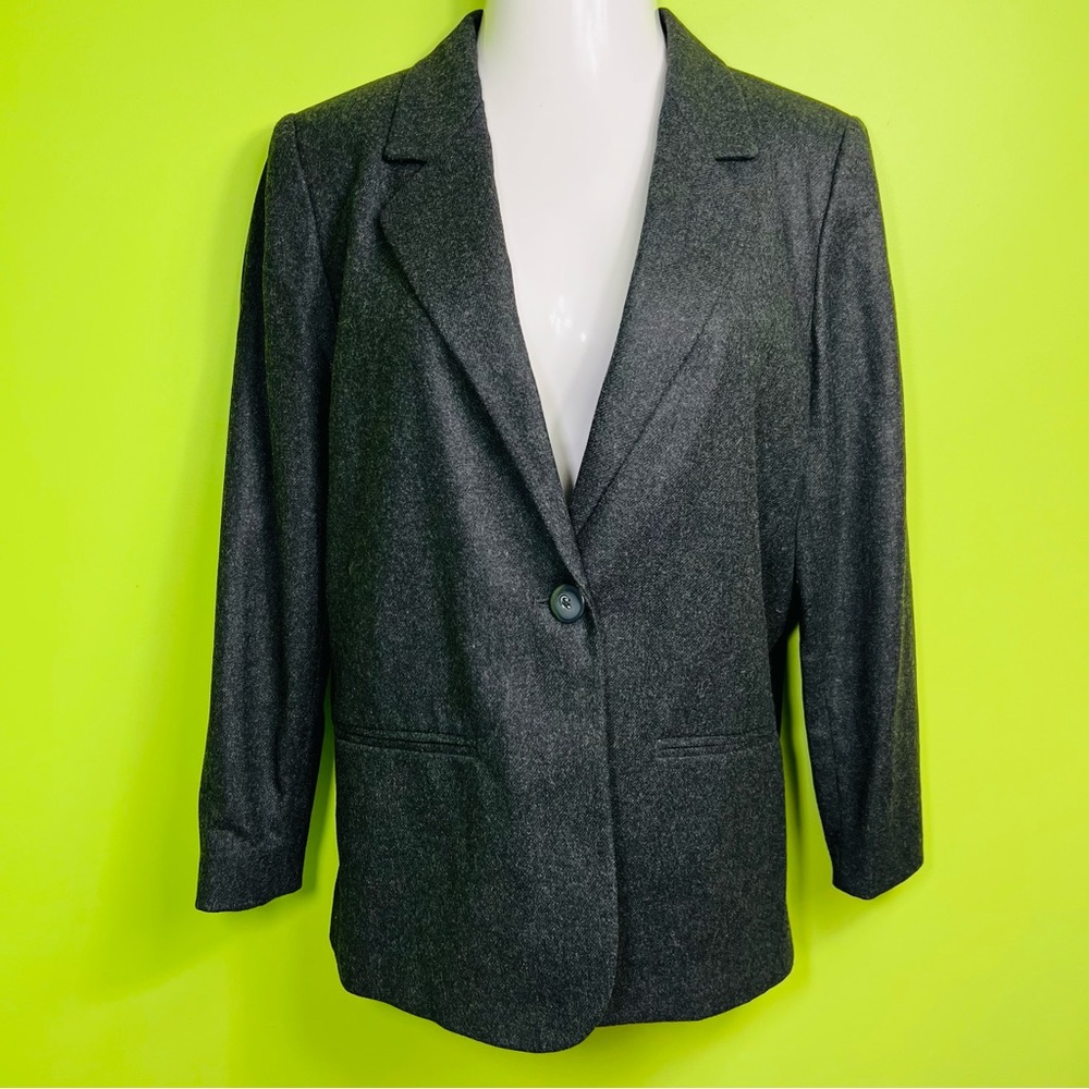 VINTAGE SAG HARBOR WOOL SINGLE BUTTON LONG SLEEVE BLAZER SIZE 10 petite